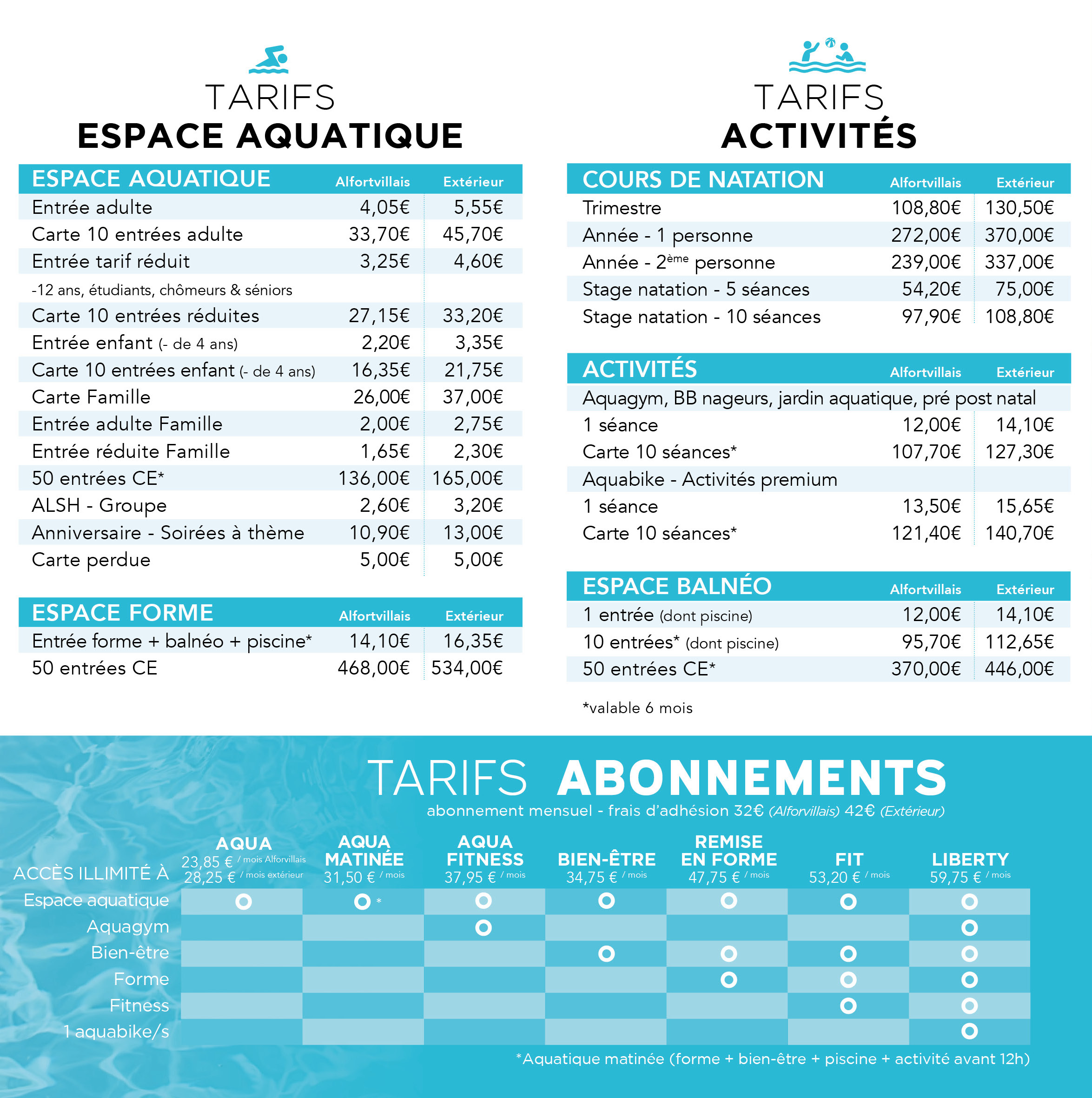 Tarifs